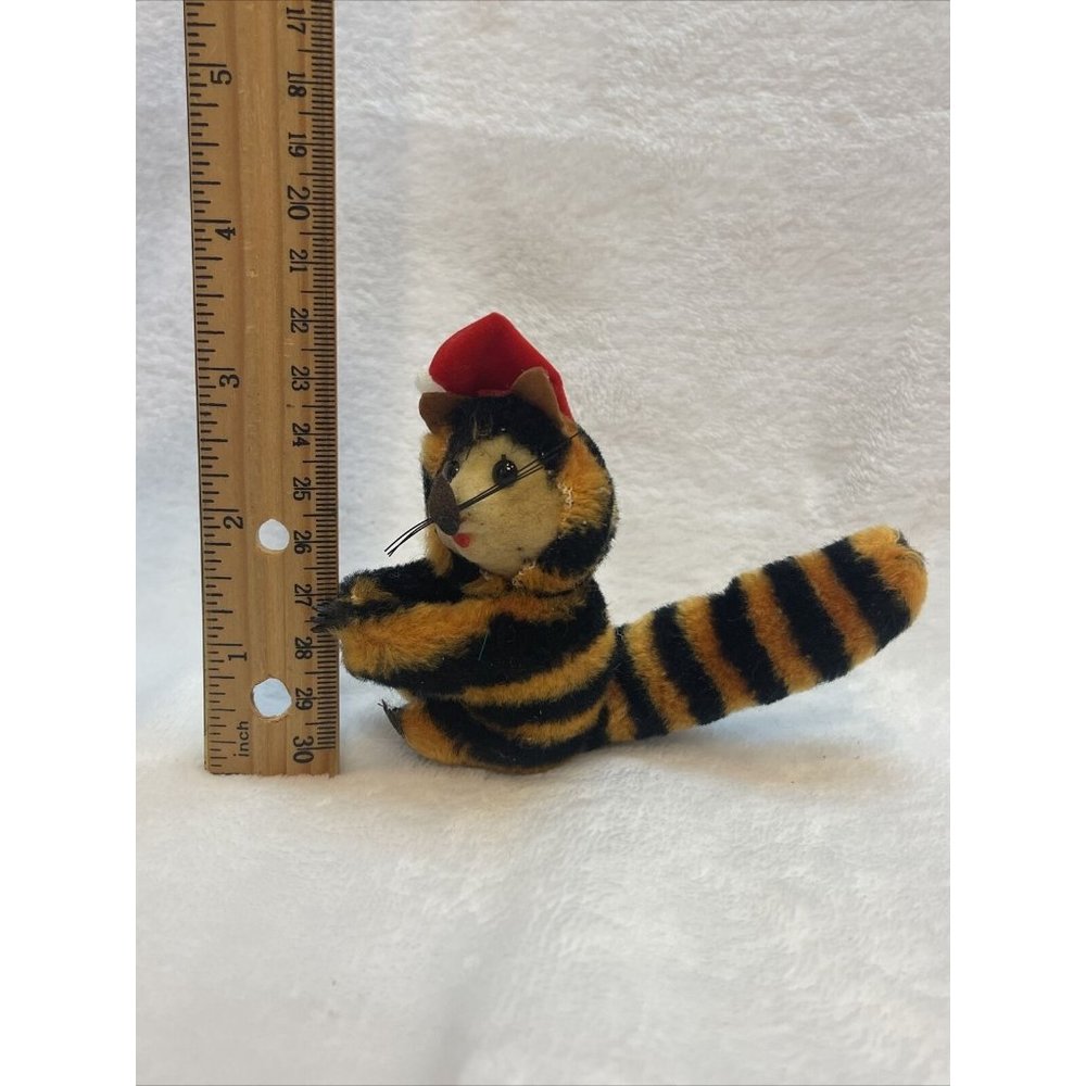 Vintage Tiger Hugger Clip On Red Hat Moveable Head 3" View 3